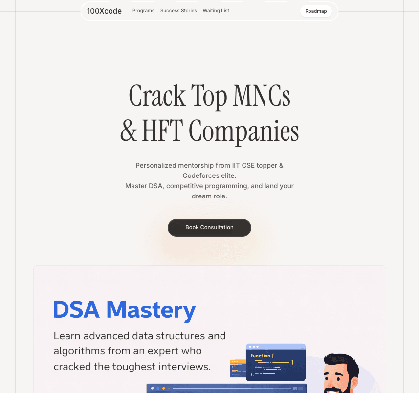 100xcode-landing-page
